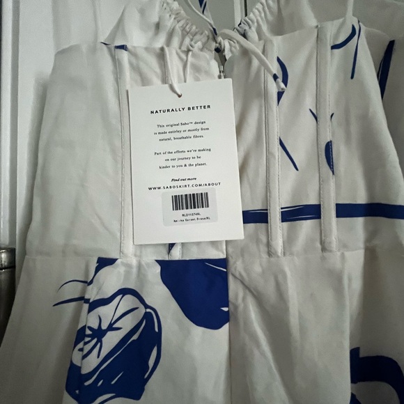 Sabo Skirt White and Blue Women's Summer Corset Maxi Dress NWT - Picture 5 of 7
